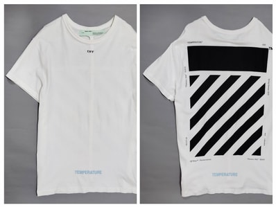 オフホワイト バッグプリントロゴ Tシャツ
