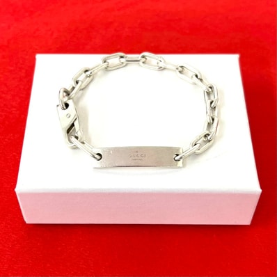 GUCCI グッチ IDプレート チェーンブレスレット ロゴ シルバー925 ブレスレット シルバー
33914