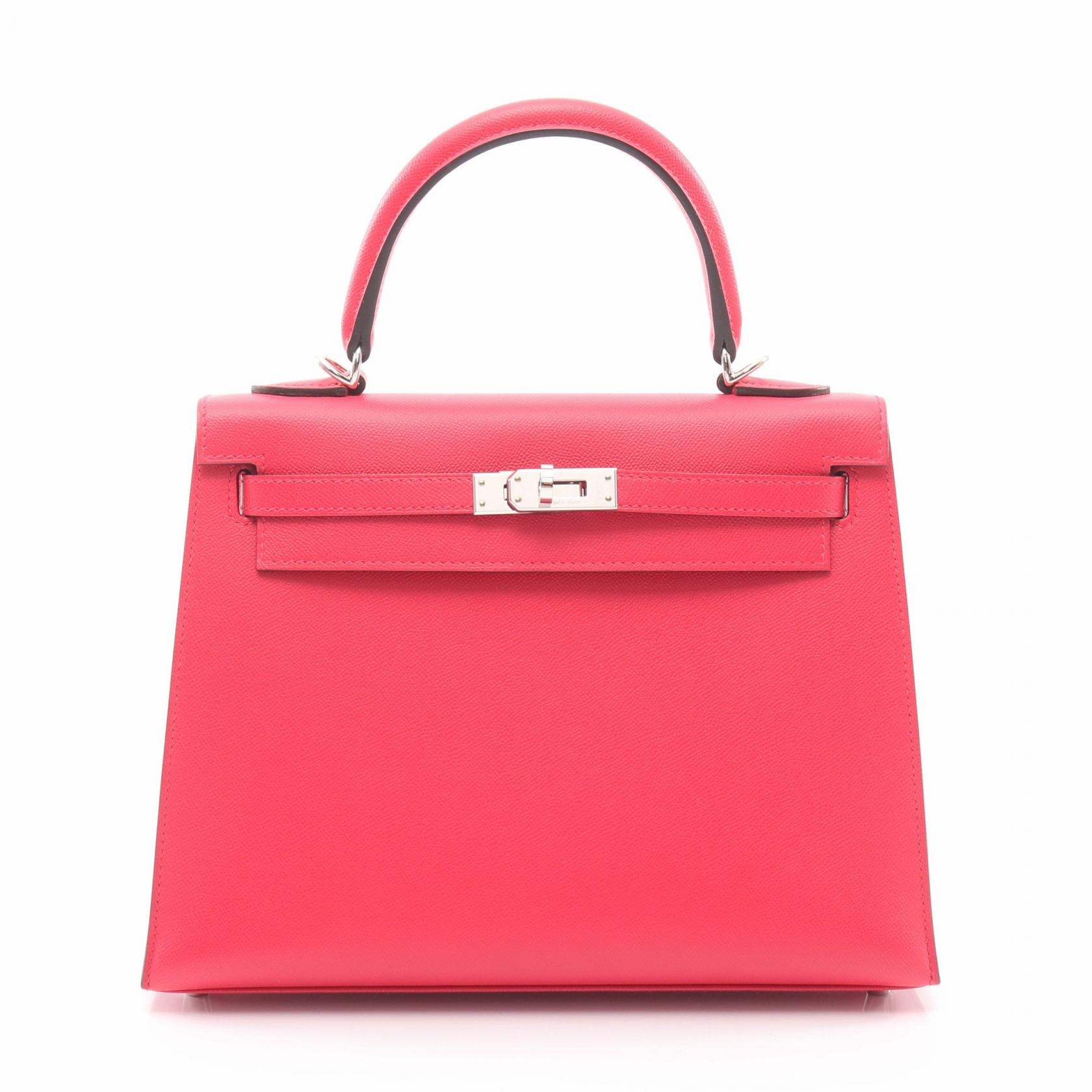 エルメス HERMES ケリー25 ヴェルソ ハンドバッグ バッグ レザー カーフ(牛革) ヴォーエプソン ヴォーエプソン ローズエクストリーム U刻印(2022年製造) レディース ピンク系 【中古】