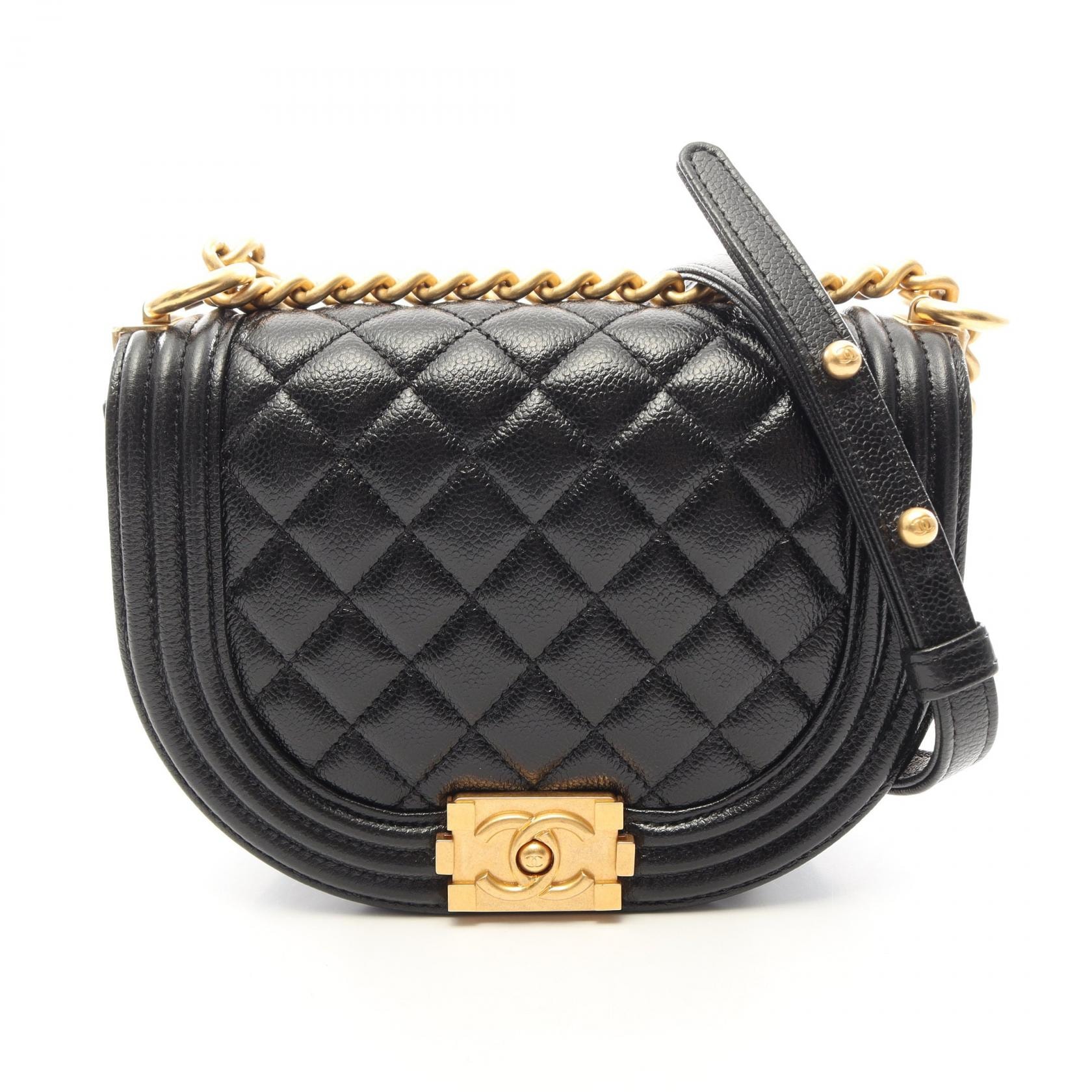 シャネル CHANEL ボーイシャネル スモール ショルダーバッグ バッグ キャビアスキン(グレインドカーフ) レディース ブラック系 AS3350 【中古】