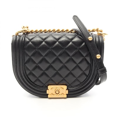 シャネル CHANEL ボーイシャネル スモール ショルダーバッグ バッグ キャビアスキン(グレインドカーフ) レディース ブラック系 AS3350 【中古】