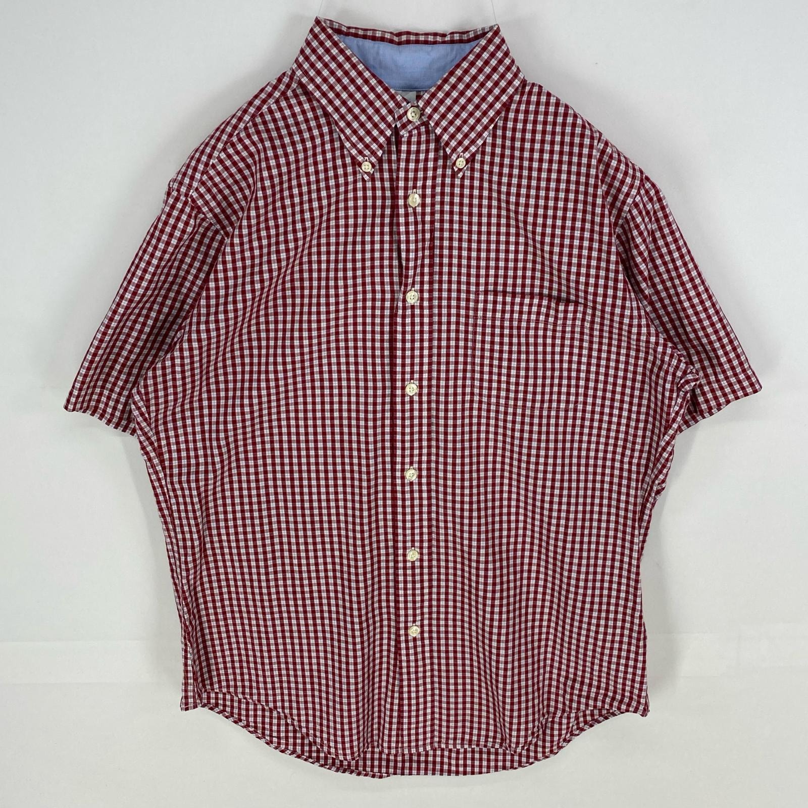 古着 ブルックスブラザーズ Brooks Brothers 半袖シャツ ボタンダウン 胸ポケット REGENT M  レッド系 チェック メンズ