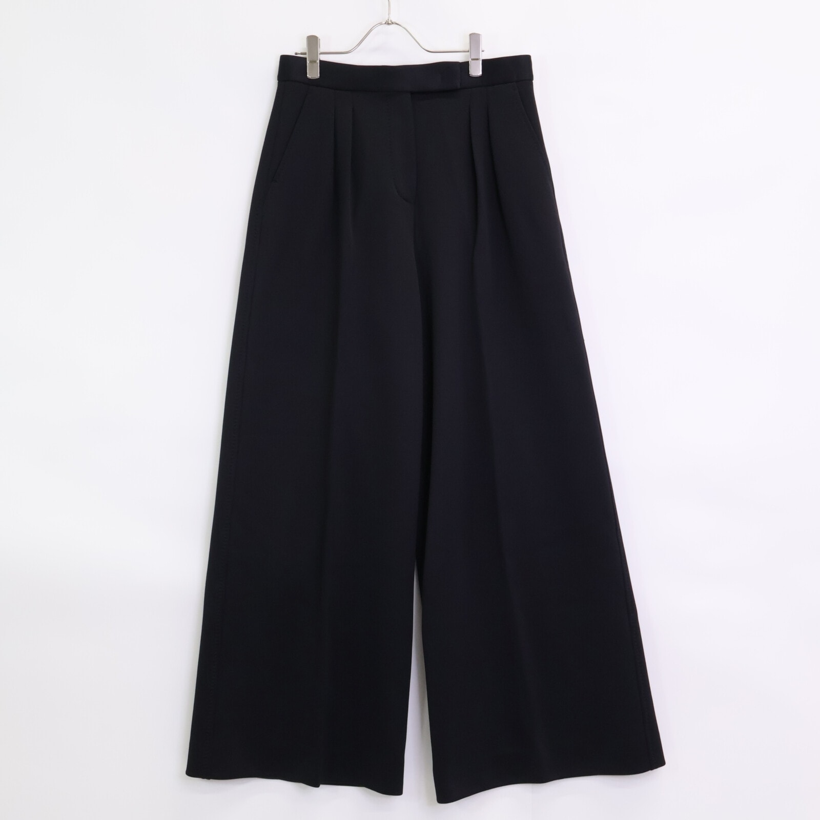 マックスマーラ 24SS 2411781021  ﾅｲﾛﾝ×ｺｯﾄﾝ ｽｷｭｰﾊﾞｼﾞｬｰｼﾞｰﾜｲﾄﾞﾌﾚｱﾊﾟﾝﾂ 46