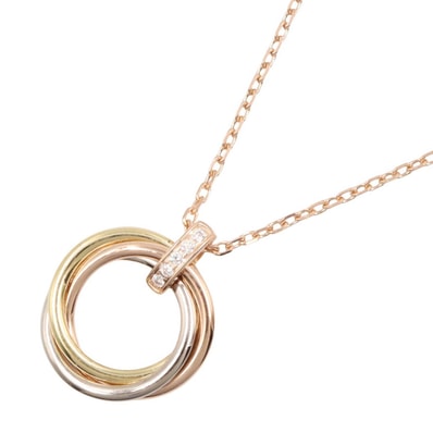 カルティエ CARTIER トリニティ ネックレス ダイヤ ネックレス ジュエリー K18(イエローゴールド) K18WG(ホワイトゴールド) K18PG(ピンクゴールド) / ダイヤモンド レディース ゴールド系 / シルバー系 / クリア系 【中古】