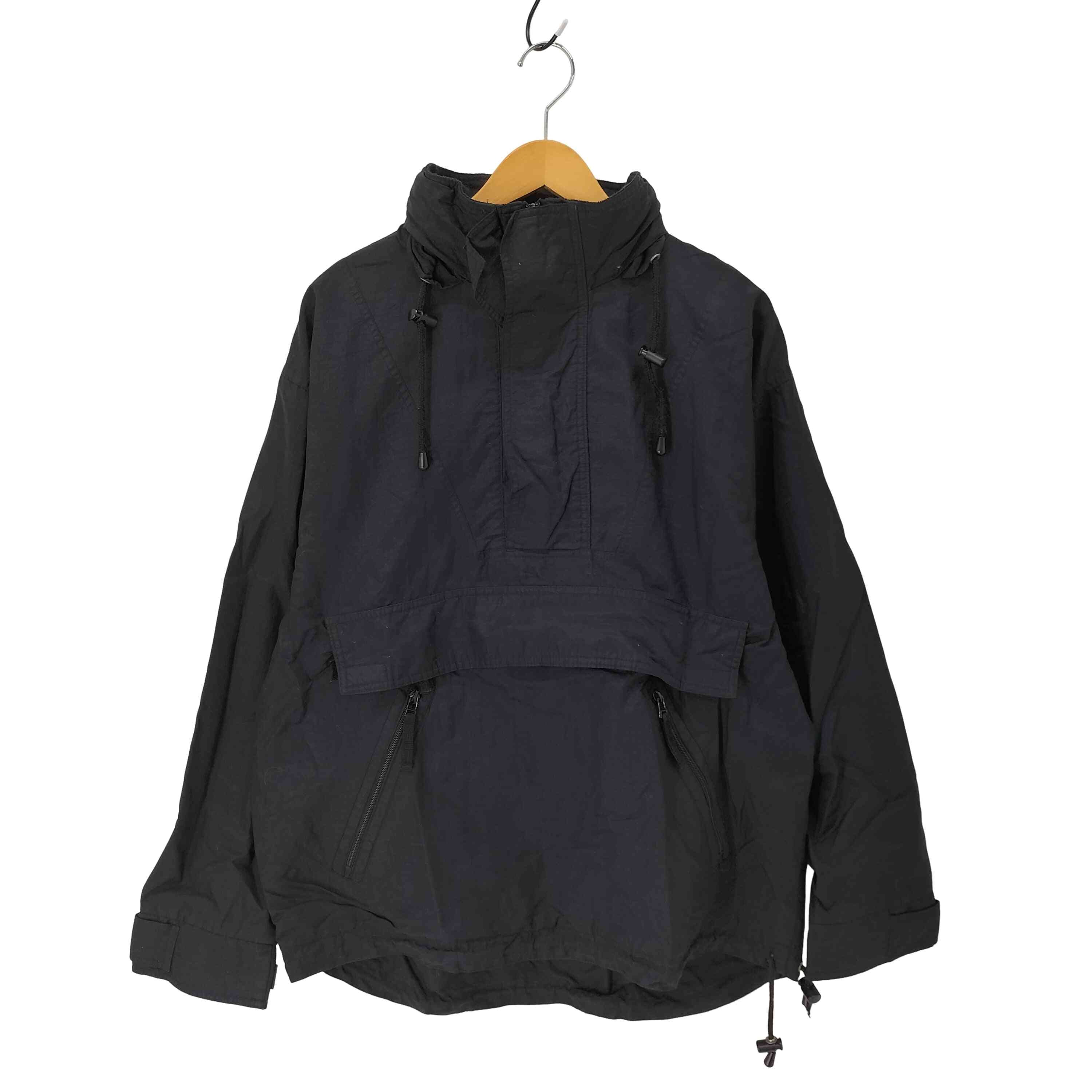 90s 襟フリース 裏地メッシュ ドローコード ナイロン アノラックパーカー【1141026565971】