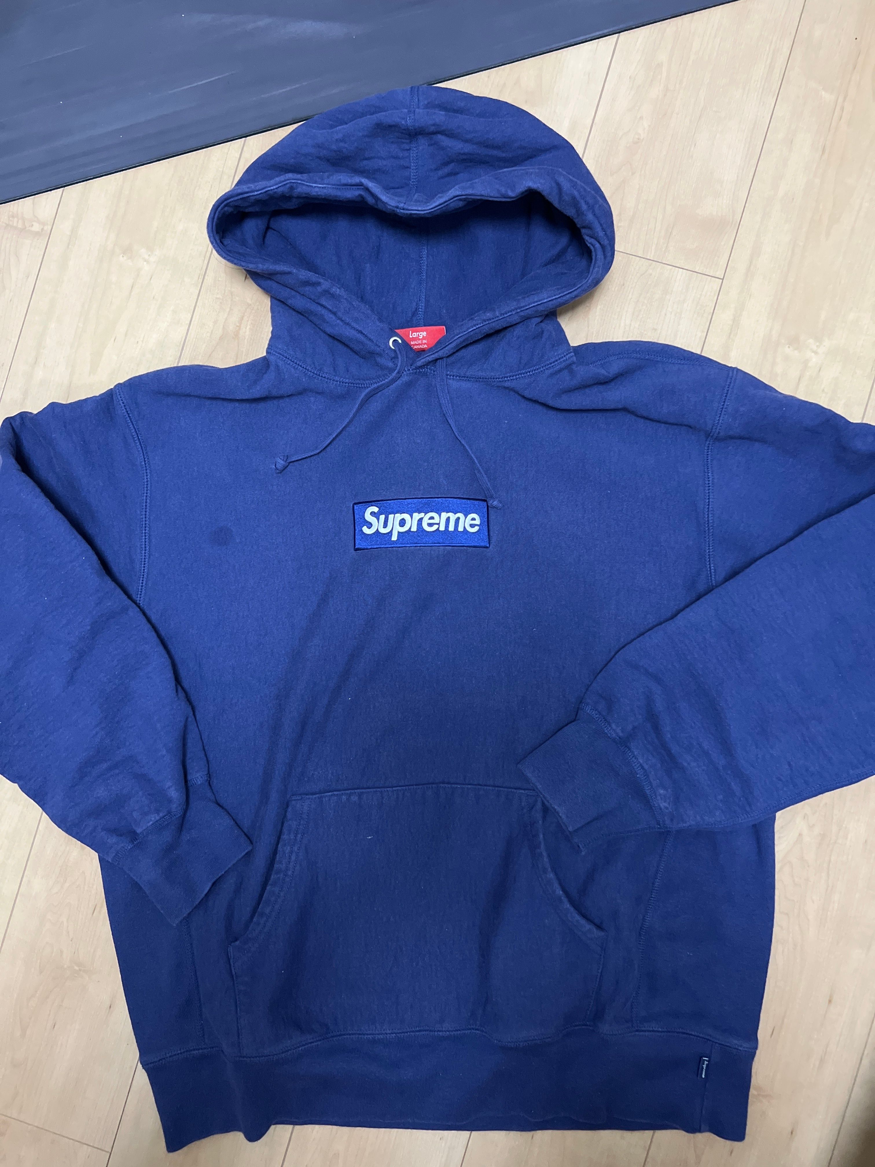 Supreme Box Logo Hooded Sweatshirt "Washed Navy" (21FW)