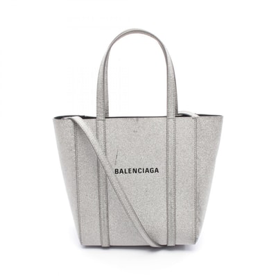 バレンシアガ BALENCIAGA EVERYDAY XXS エブリデイ トートバッグ バッグ グリッター レディース シルバー系 551815 【中古】