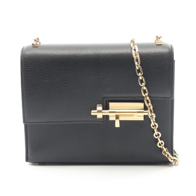 エルメス HERMES ヴェルー ミニ ショルダーバッグ バッグ レザー シェーブル シェーブル D刻印(2019年製造) レディース ブラック系 【中古】