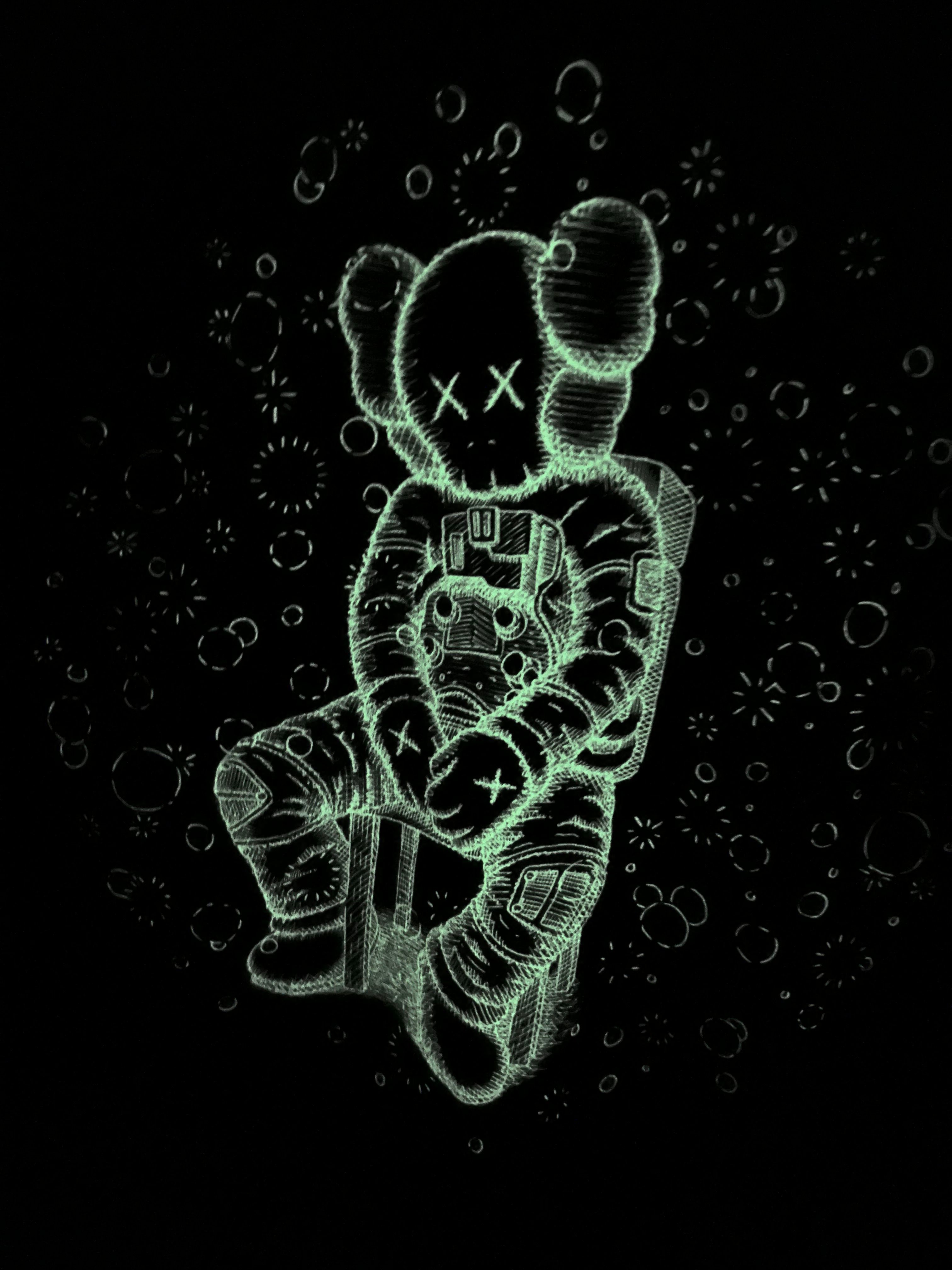 KAWS FOR KID CUDI GLOW TEE "Black"