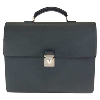 美品 LOUIS VUITTON ルイヴィトン タイガ ロブスト1 ブラック 黒 シルバー金具 レザー ビジネスバッグ ブリーフケース 602510 【中古】