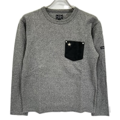 ショット 3143092 グレー コットン ワンスター ディアスキンポケット ロングスリーブカットソー S