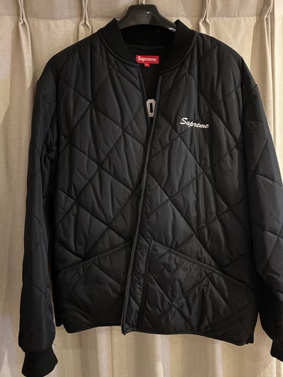 Supreme Quit Your Job Quilted Work Jacket "Black"