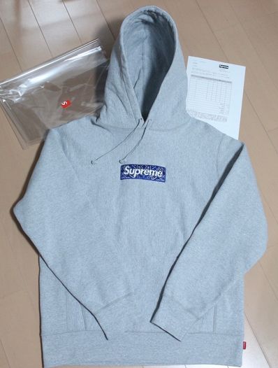 Supreme Bandana Box Logo Hooded Sweatshirt "Grey"