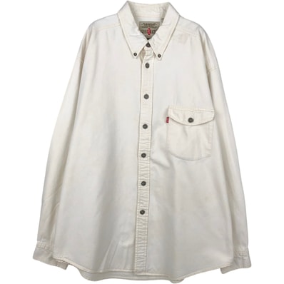 古着 リーバイス Levi's RED TAB 長袖 ボタンダウン ホワイトデニムシャツ メンズXL相当/eaa652065
