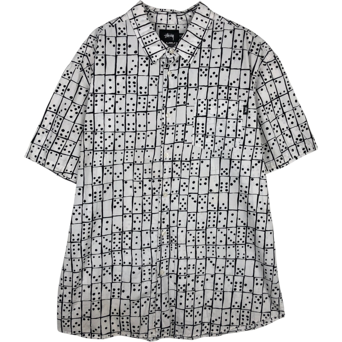 古着 ステューシー STUSSY 総柄 半袖 コットンシャツ メンズXXL相当/eaa617274