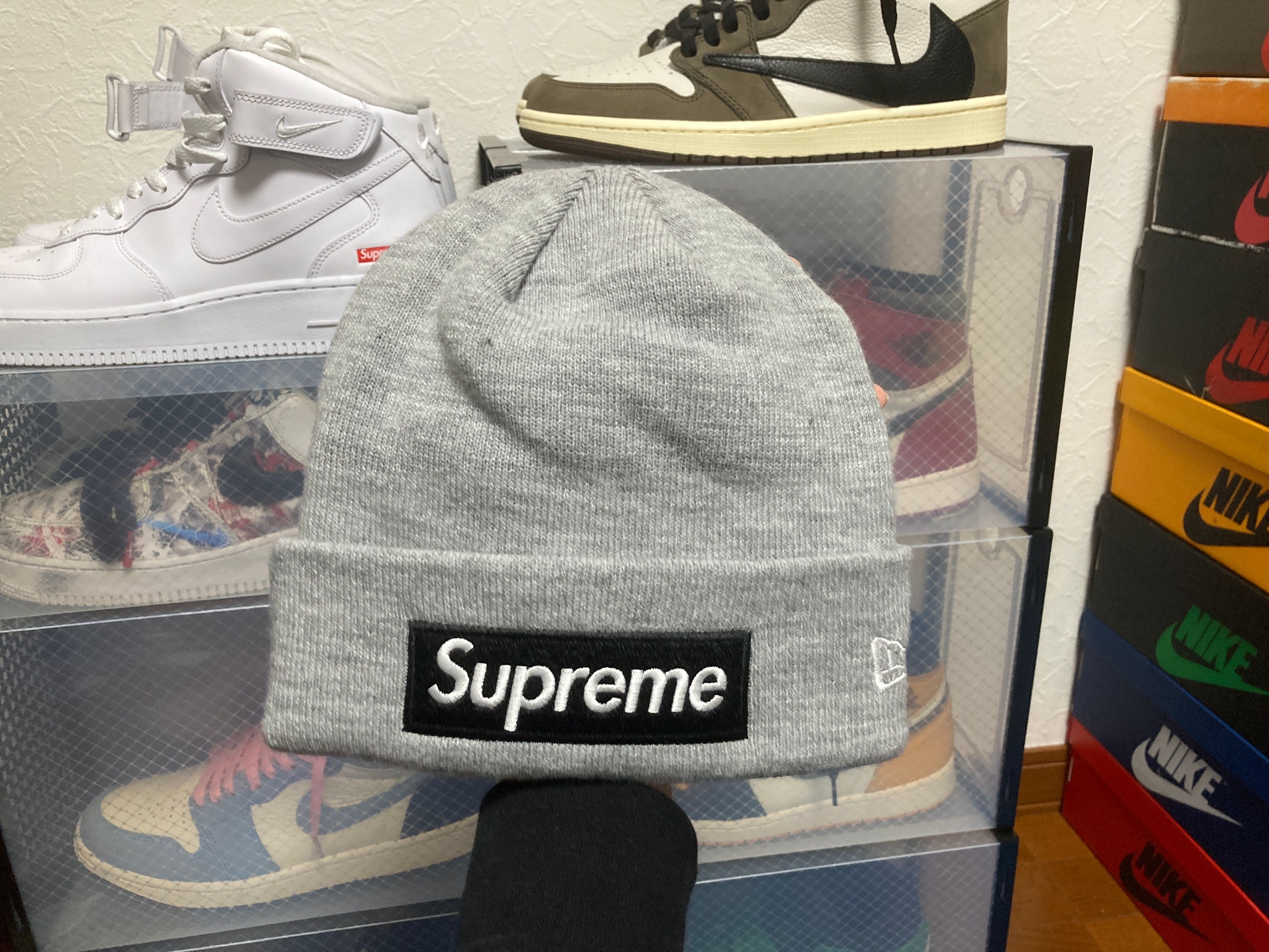 Supreme New Era Box Logo Beanie "Heather Grey"