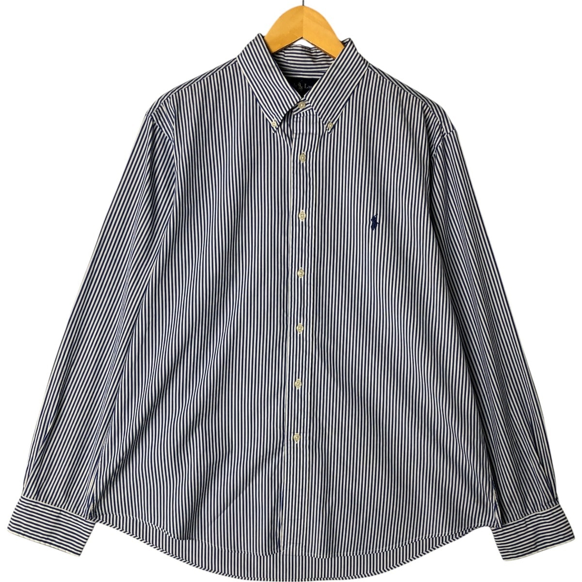 古着 ラルフローレン Ralph Lauren CUSTOM FIT 長袖 ボタンダウンストライプシャツ メンズXL相当/eaa551941