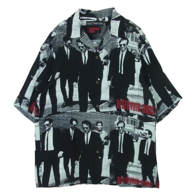 WACKO MARIA ワコマリア reservoir dogs S/S HAWAIIAN SHIRT レザボア・ドッグス ハワイアン 半袖 シャツ ブラック系 ホワイト系 XL【中古】