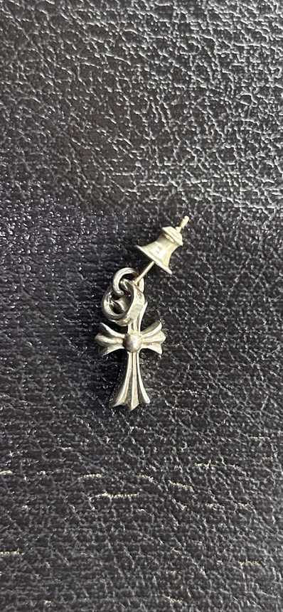 Chrome Hearts CH Cross Baby Fat Earrings "Silver"