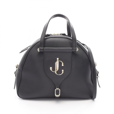ジミーチュウ JIMMY CHOO ヴァレンヌ ボーリング M ハンドバッグ バッグ レザー レディース ブラック系 【中古】