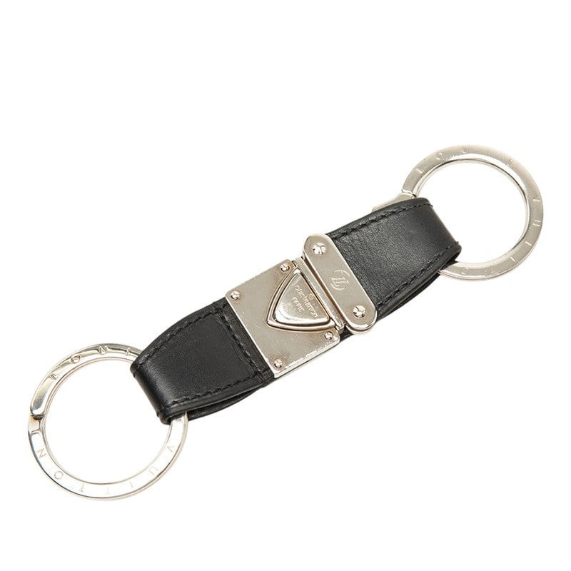 ルイ ヴィトン ノマド ポルト クレ ヴァレ キーリング M85034 ブラック シルバー レザー メタル レディース LOUIS VUITTON 【中古】