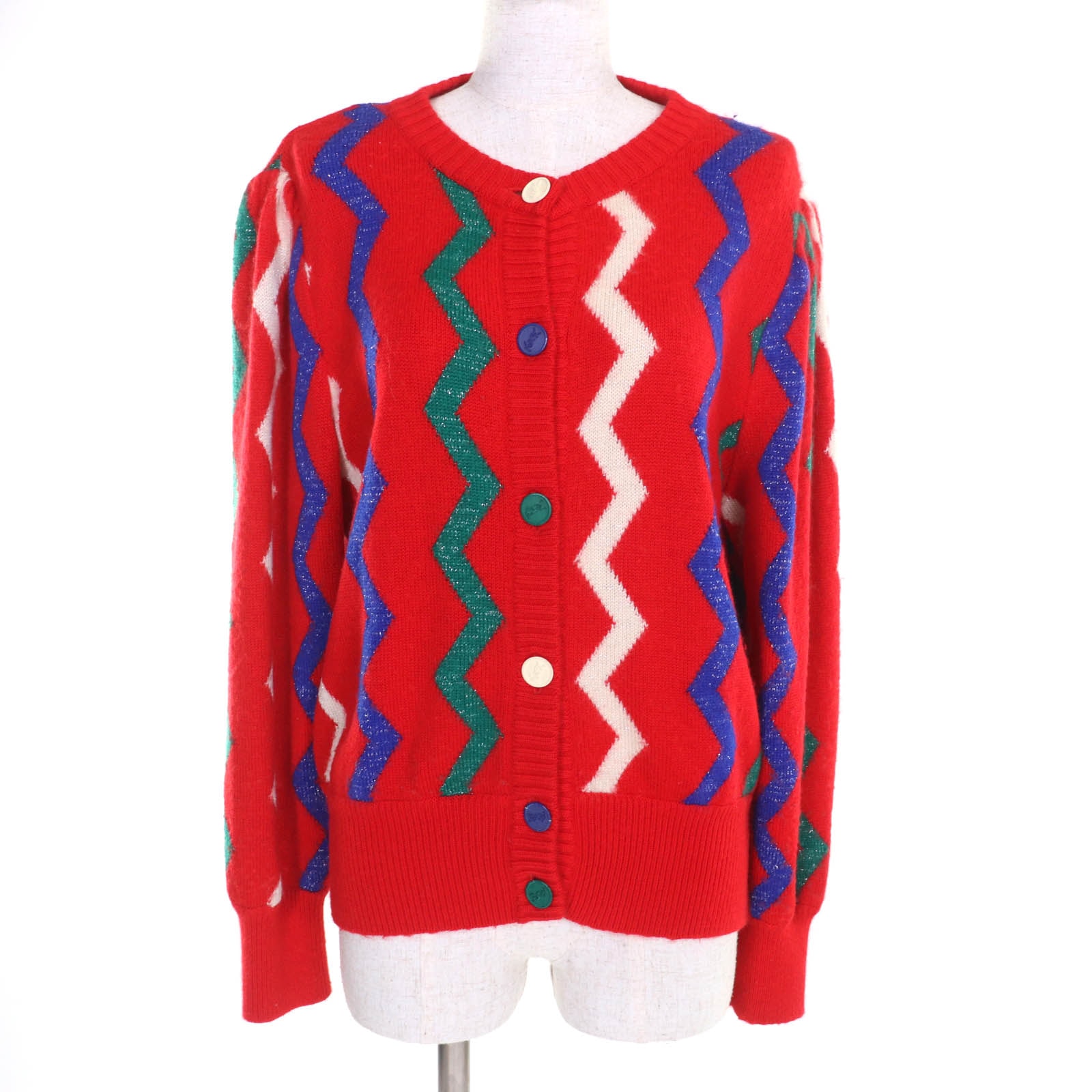 極美品 イヴ・サンローラン
 カーディガン レッド レディース M