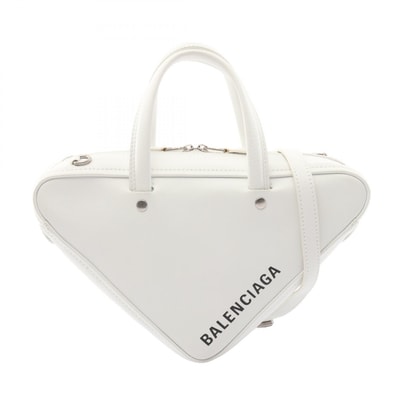 バレンシアガ BALENCIAGA トライアングル ダッフルXS ハンドバッグ バッグ レザー レディース ホワイト系 531048 【中古】