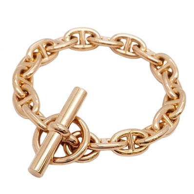 【6jdb0373】エルメス ブレスレット シェーヌダンクル PM/17コマ K18PG ピンクゴールド【中古】レディース