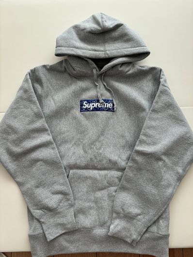 Supreme Bandana Box Logo Hooded Sweatshirt "Grey"