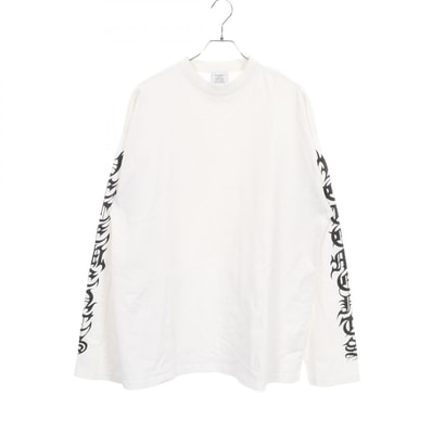 ヴェトモン VETEMENTS GOTHIC LOGO オーバーサイズ 長袖Tシャツ 衣料品 トップス コットン メンズ レディース ホワイト系 UA53LS100W 【中古】
