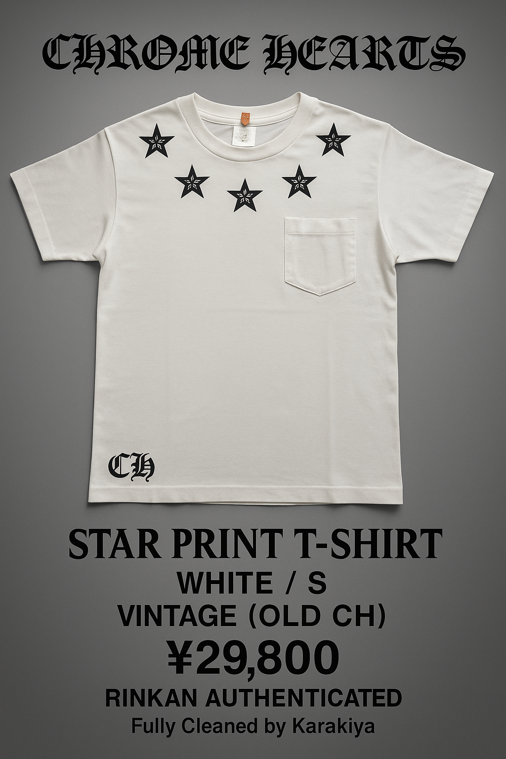 クロムハーツ スター プリント Tシャツ "ホワイト"