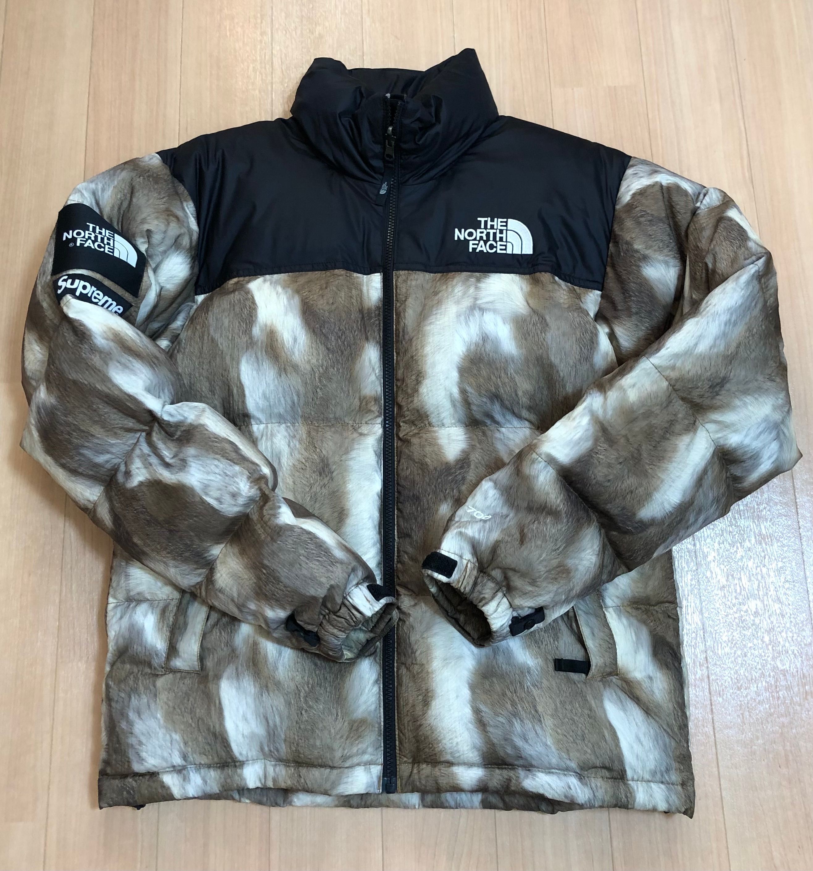Supreme x The North Face Fur Print Nuptse Jacket "Brown"