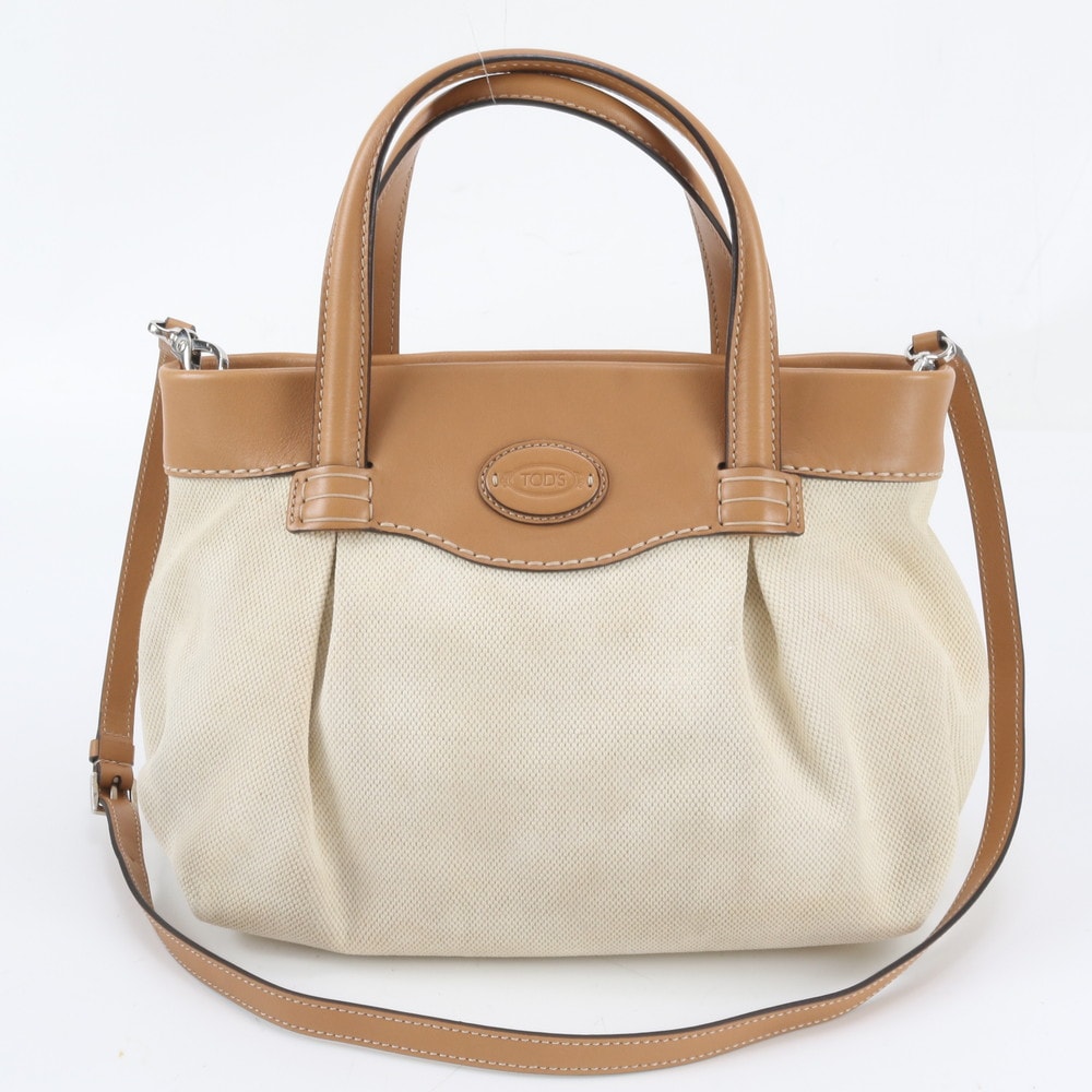 ■美品 トッズ ショルダーバッグ レザー×キャンバス