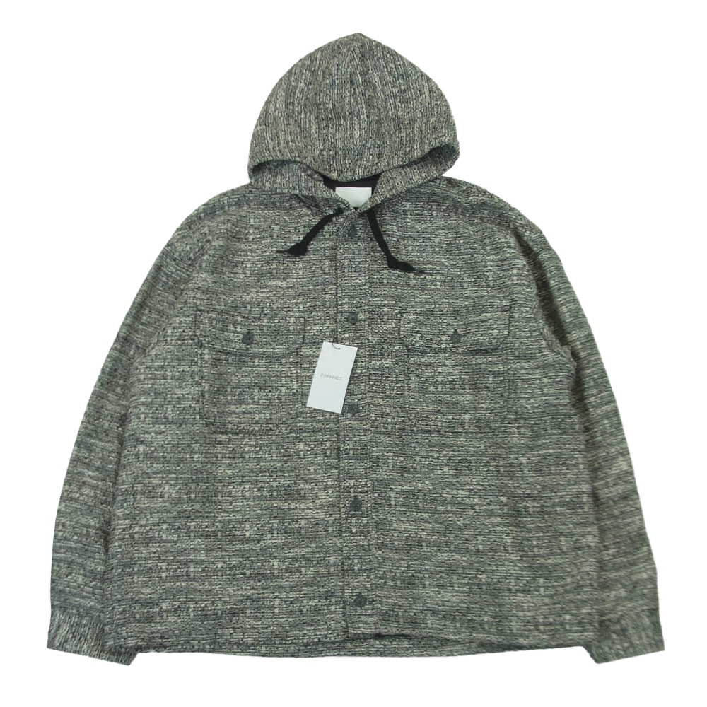 SOPHNET. ソフネット 26SS SPNT-260032 FANCY TWEED HOODED SHIRT ファンシー ツイード フーデッド シャツ ジャケット グレー系 3【新古品】【未使用】【中古】