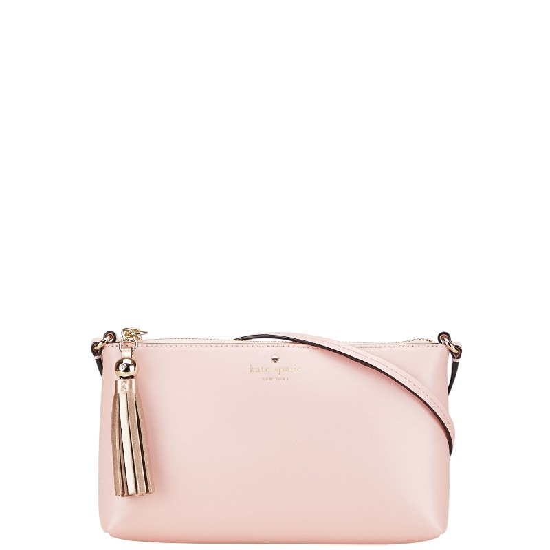 ケイトスペード タッセル 斜め掛け ショルダーバッグ ピンク レザー レディース Kate Spade 中古