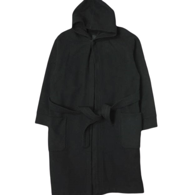 ATON エイトン 18AW 日本製 AIR DOUBLE MELTON PATCH POCKET ROBE エアーダブルメルトンパッチポケットローブコート SCAGYW0910 02(M) BLACK アウター g21066