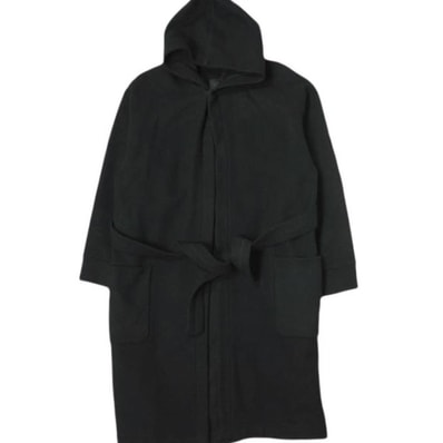 ATON エイトン 18AW 日本製 AIR DOUBLE MELTON PATCH POCKET ROBE エアーダブルメルトンパッチポケットローブコート SCAGYW0910 02(M) BLACK アウター g21066