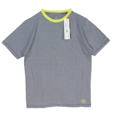 uniform experiment ユニフォームエクスペリメント Tシャツ UE-100050 ロゴプリント ボーダー 半袖 Tシャツ カットソー ブラック系 3【美品】【中古】