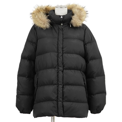 【SALE】MONCLER モンクレール ダウンジャケット サイズ 00 レディース VALENTINE バレンティーヌ ナイロン100% ファー 取外可 アウター ハンガー付属 ブラック 黒 イタリア製