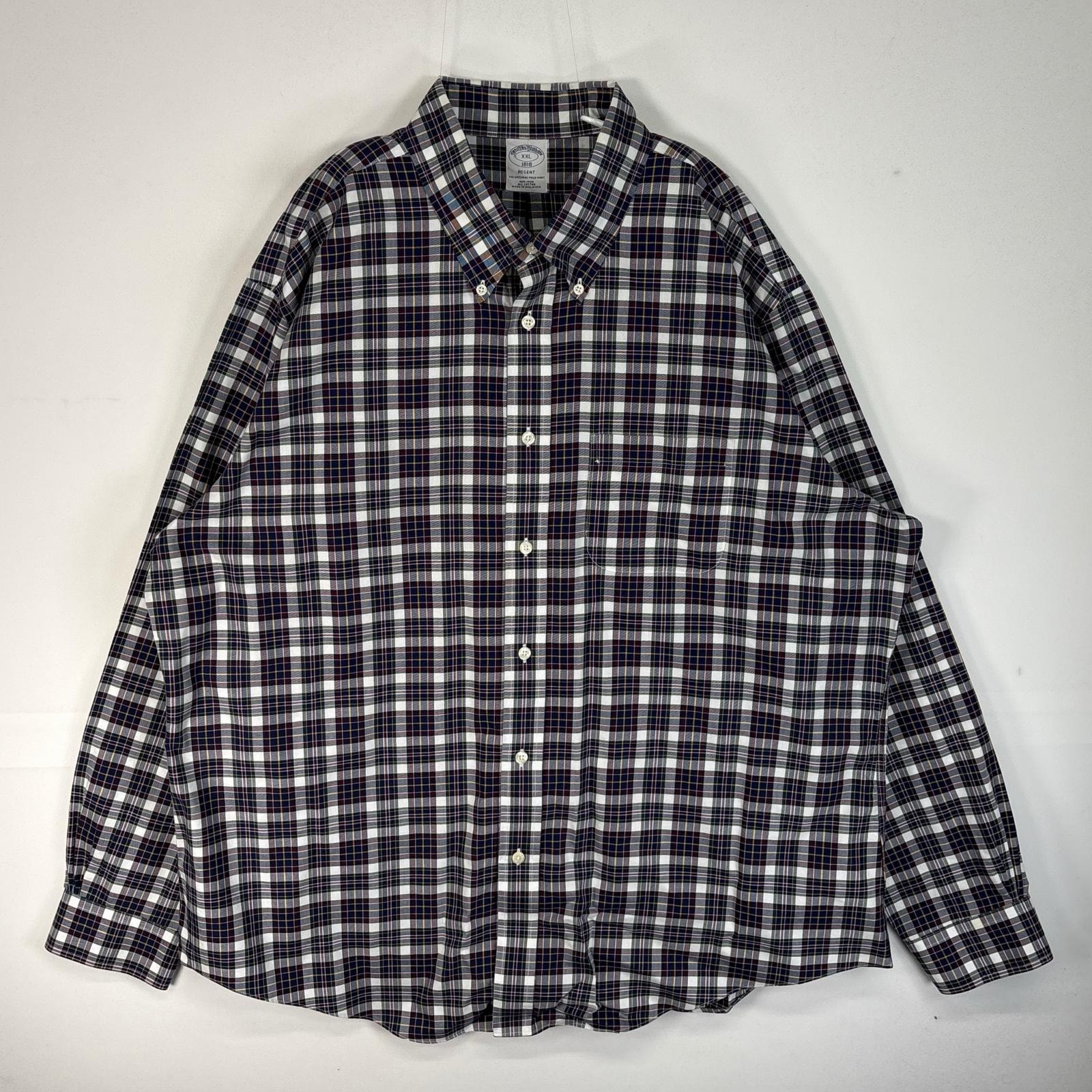 古着 ブルックスブラザーズ Brooks Brothers 長袖シャツ チェック 1818 REGENT 2XL  ネイビー系 マルチカラー メンズ