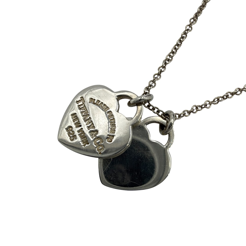 TIFFANY&Co. ティファニー ネックレス ダブルハート ジュエリー アクセサリー シルバー925    レディース 約3.0g【中古品】