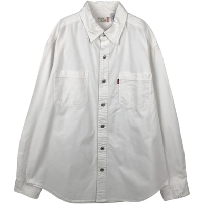 古着 90~00年代 リーバイス Levi's JEANS 長袖 ホワイトデニムシャツ メンズL相当/eaa652041