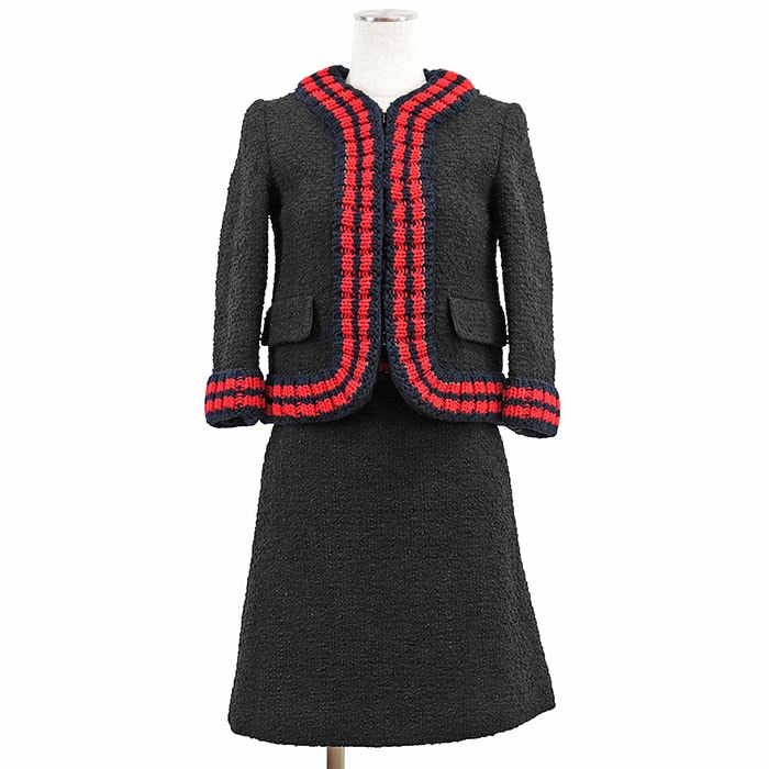 未使用 GUCCI スカート Aライン ダブルGG マーモント ツイード 羊毛L 51120052-4.jpg