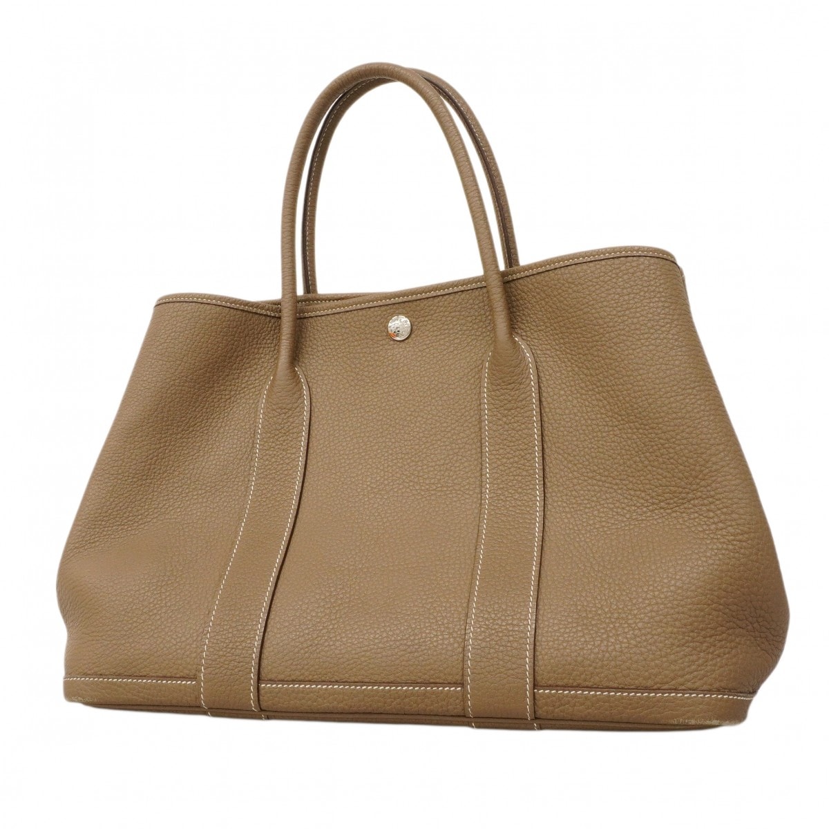 【6ea0457】エルメス トートバッグ ガーデンパーティPM ネゴンダ エトゥープ シルバー金具 D刻印【中古】レディース