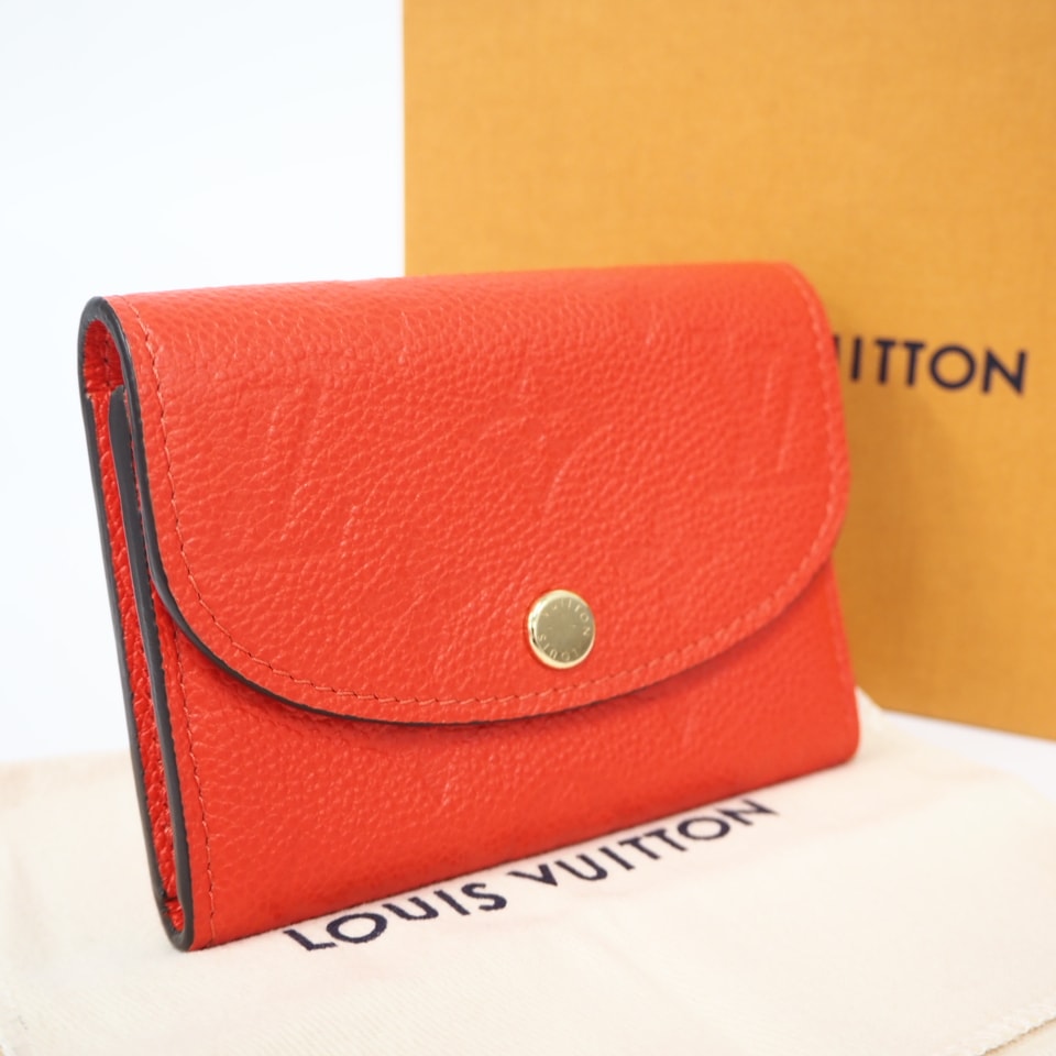 美品 LOUIS VUITTON ルイ・ヴィトン モノグラム アンプラント ポルトモネ ロザリ トニックオレンジ M82393 コインケース レッド カウハイド レディース