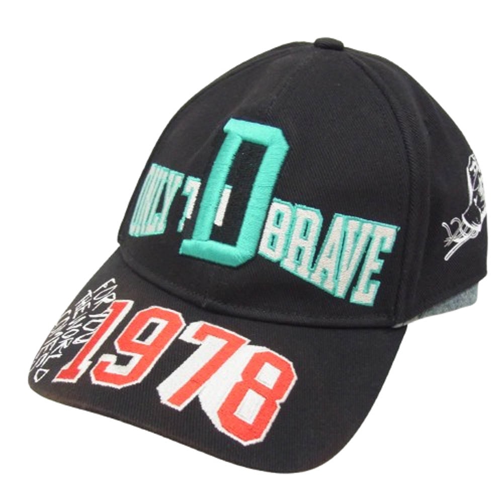 DIESEL ディーゼル キャップ RN93243-CA25594 BASEBALL CAP 刺繍 ロゴ ベースボール キャップ 帽子 ブラック系【中古】