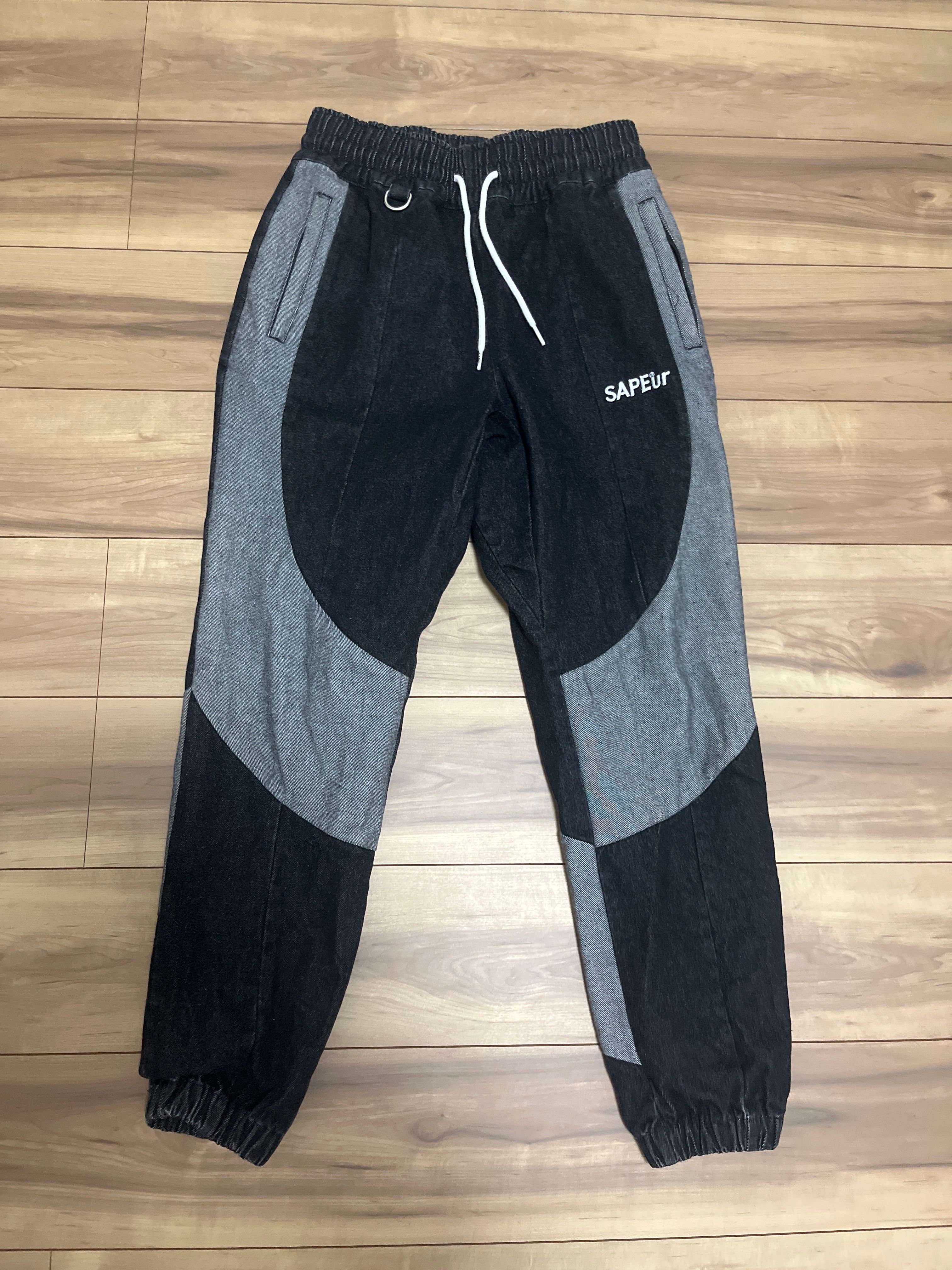 SAPEur DENIM TRACK PANTS "Black"