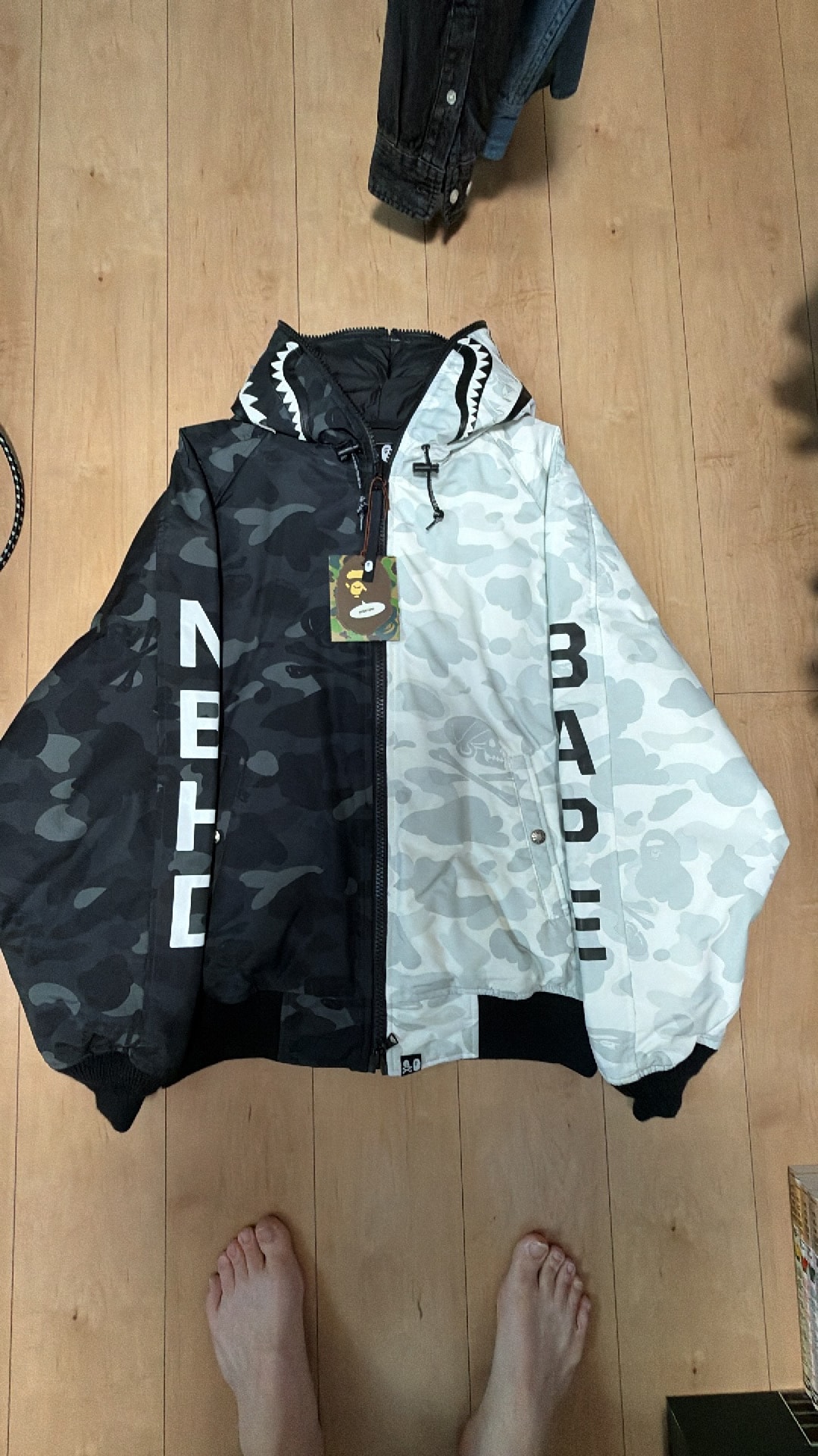 BAPE×ネイバーフッド シャークダウンジャケット
