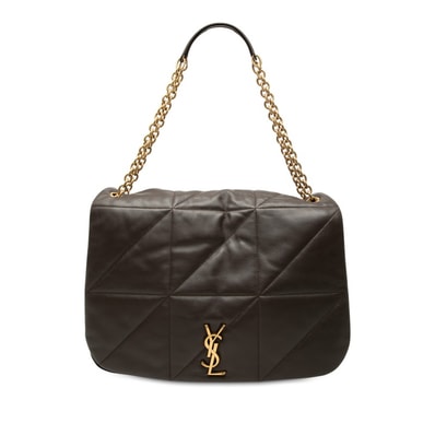 サンローラン ジェイミー ラージ チェーン ショルダーバッグ 805859 ブラウン レザー レディース SAINT LAURENT 中古
