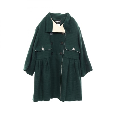 シャネル CHANEL ココマークボタン 衣料品 アウター ウール レディース グリーン系 【中古】